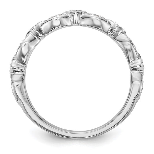 14K White Gold 1/15 carat Diamond Complete Wedding Band