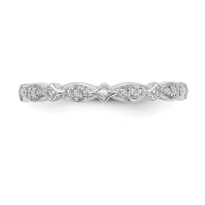 14K White Gold 1/15 carat Diamond Complete Wedding Band
