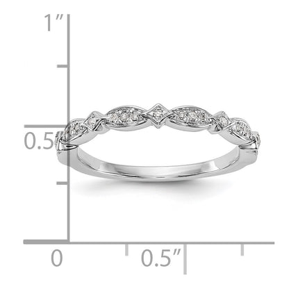 14K White Gold 1/15 carat Diamond Complete Wedding Band