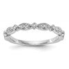 14K White Gold 1/15 carat Diamond Complete Wedding Band