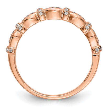14K Rose Gold 1/6 carat Diamond Complete Wedding Band