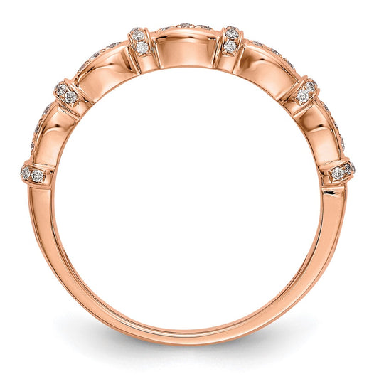 14K Rose Gold 1/6 carat Diamond Complete Wedding Band