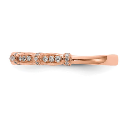 14K Rose Gold 1/6 carat Diamond Complete Wedding Band