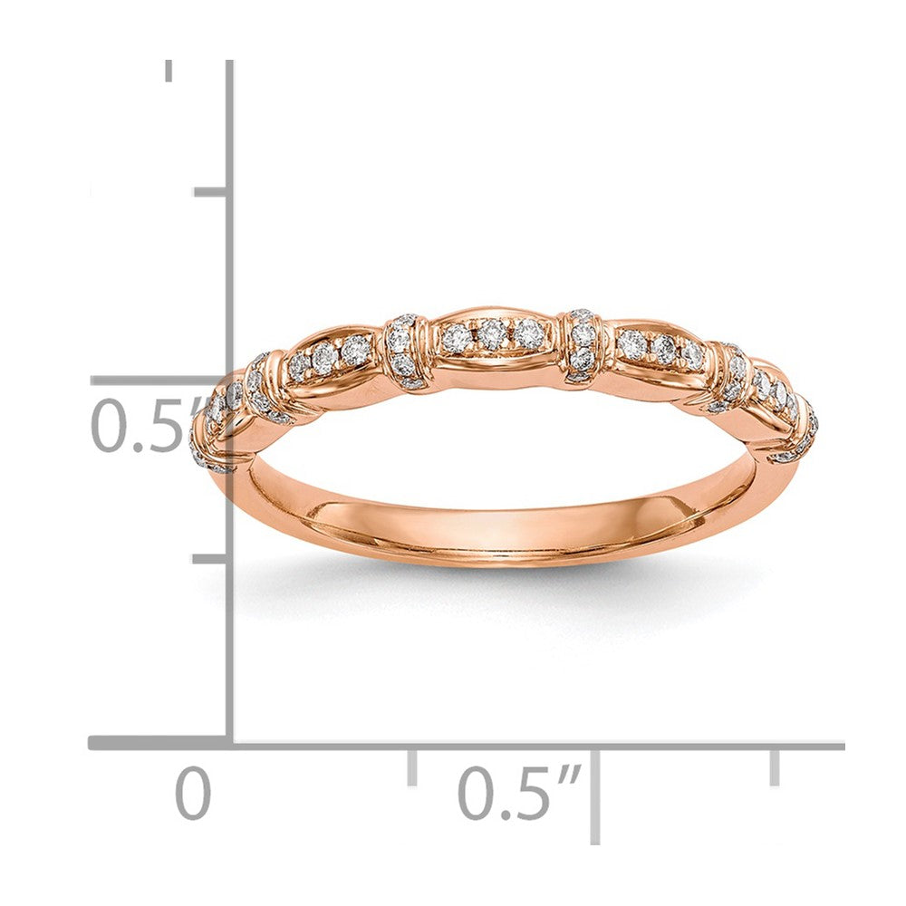 14K Rose Gold 1/6 carat Diamond Complete Wedding Band