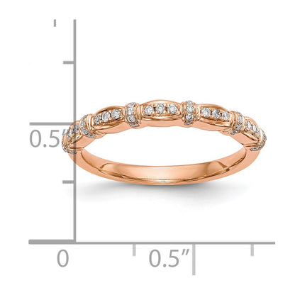 14K Rose Gold 1/6 carat Diamond Complete Wedding Band