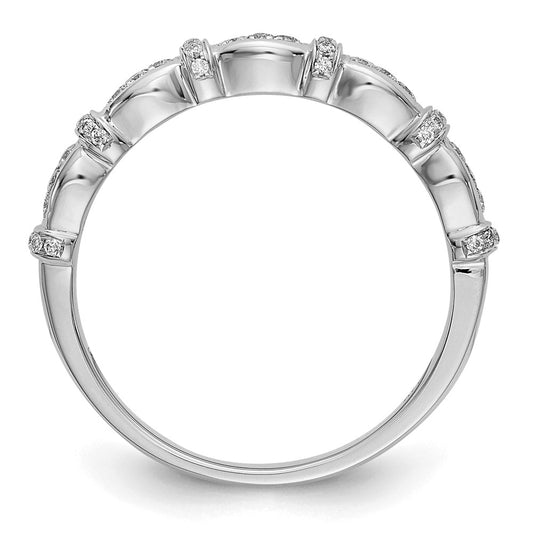14K White Gold 1/6 carat Diamond Complete Wedding Band