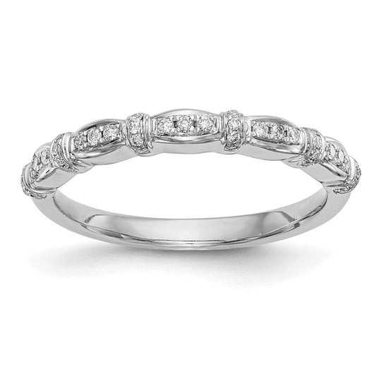 14K White Gold 1/6 carat Diamond Complete Wedding Band