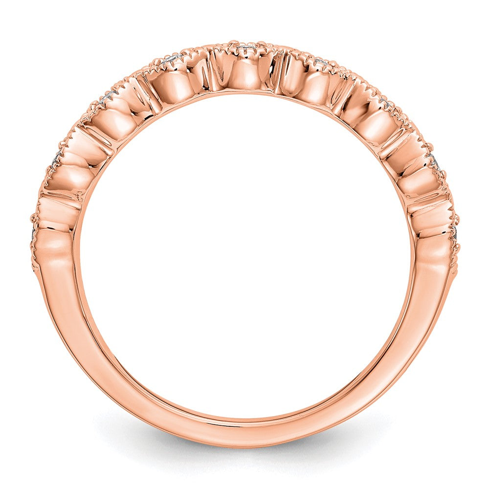 14K Rose Gold 1/10 carat Diamond Complete Wedding Band