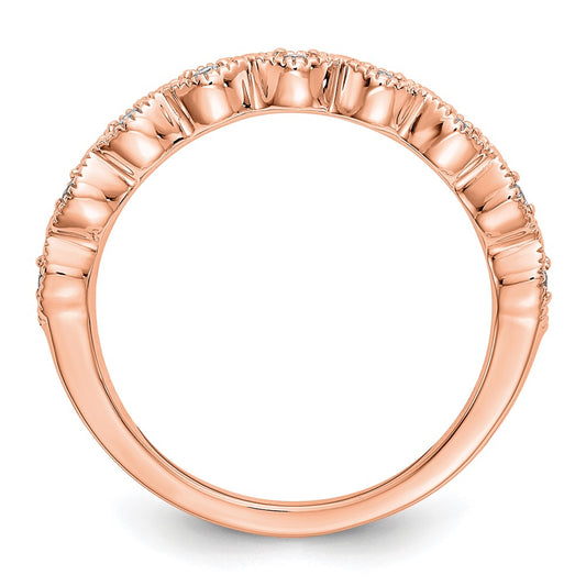 14K Rose Gold 1/10 carat Diamond Complete Wedding Band