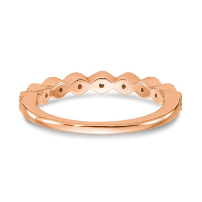 14K Rose Gold 1/10 carat Diamond Complete Wedding Band