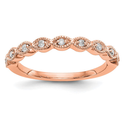 14k Rose Gold 1/10 carat Lab Grown Diamond VS/SI+ G+ Complete Fashion Band