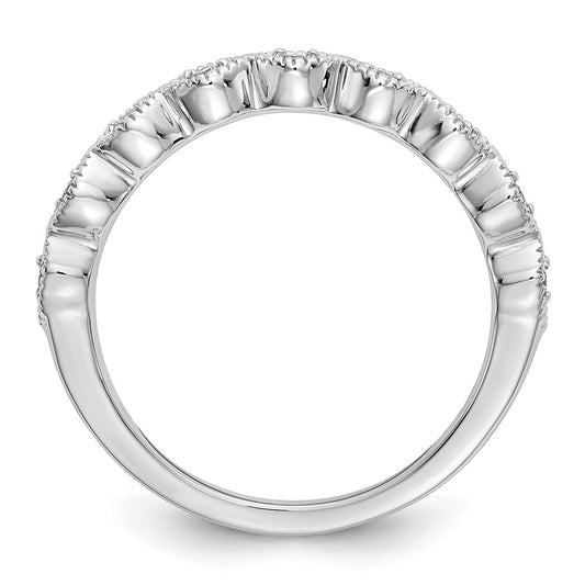 14K White Gold 1/10 carat Diamond Complete Wedding Band