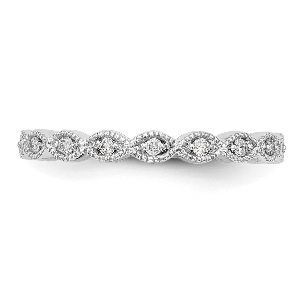 14k White Gold 1/10 carat Lab Grown Diamond VS/SI+ G+ Complete Fashion Band