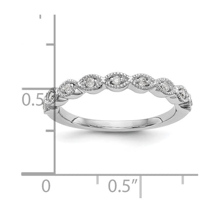 14K White Gold 1/10 carat Diamond Complete Wedding Band