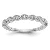 14K White Gold 1/10 carat Diamond Complete Wedding Band