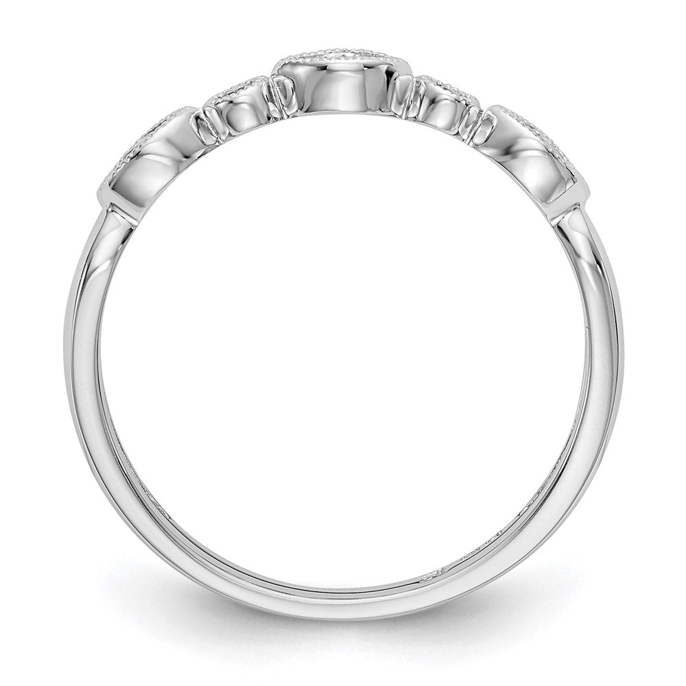 14K White Gold Twist 1/8 carat Diamond Complete Wedding Band