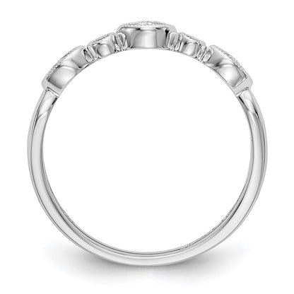 14K White Gold Twist 1/8 carat Diamond Complete Wedding Band