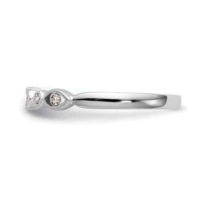 14K White Gold Twist 1/8 carat Diamond Complete Wedding Band