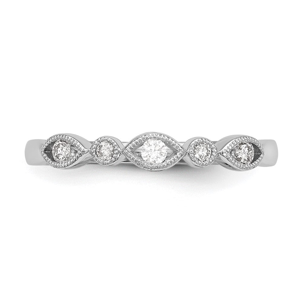 14K White Gold Twist 1/8 carat Diamond Complete Wedding Band