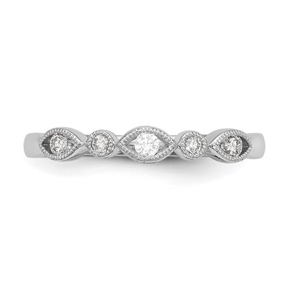 14K White Gold Twist 1/8 carat Diamond Complete Wedding Band