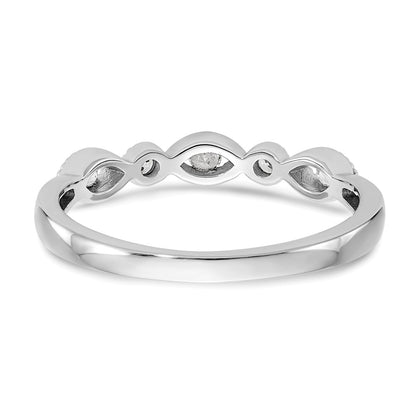 14K White Gold Twist 1/8 carat Diamond Complete Wedding Band