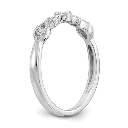 14K White Gold Twist 1/8 carat Diamond Complete Wedding Band