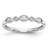 14K White Gold Twist 1/8 carat Diamond Complete Wedding Band