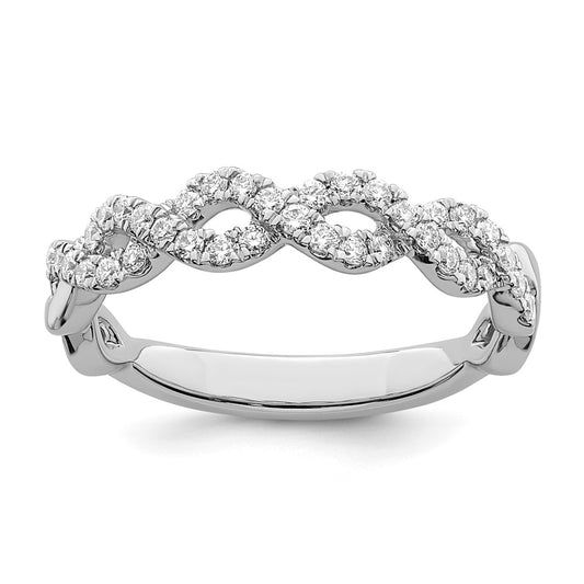 True Origin 14K White Gold 1/3 carat Lab Grown Diamond VS+ F+ Intertwined Complete Band