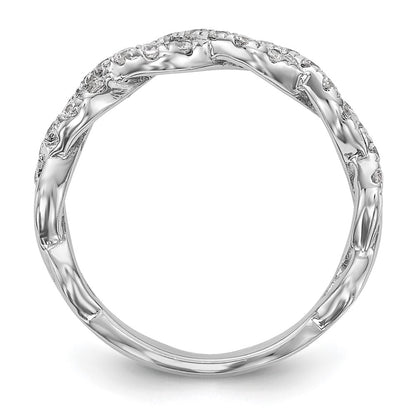 True Origin 14K White Gold 1/2 carat Lab Grown Diamond VS+ F+ Intertwined Complete Band