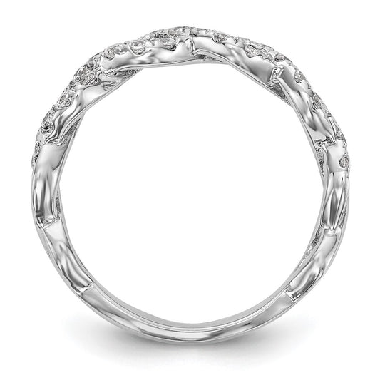 True Origin 14K White Gold 1/2 carat Lab Grown Diamond VS+ F+ Intertwined Complete Band