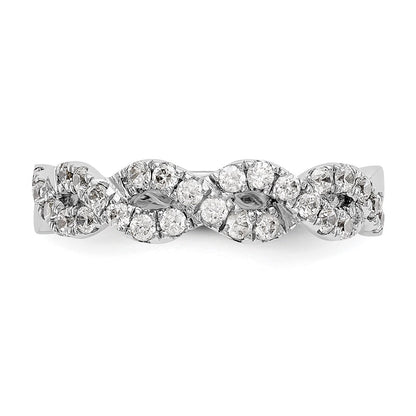True Origin 14K White Gold 1/2 carat Lab Grown Diamond VS+ F+ Intertwined Complete Band
