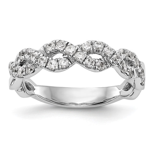 True Origin 14K White Gold 1/2 carat Lab Grown Diamond VS+ F+ Intertwined Complete Band