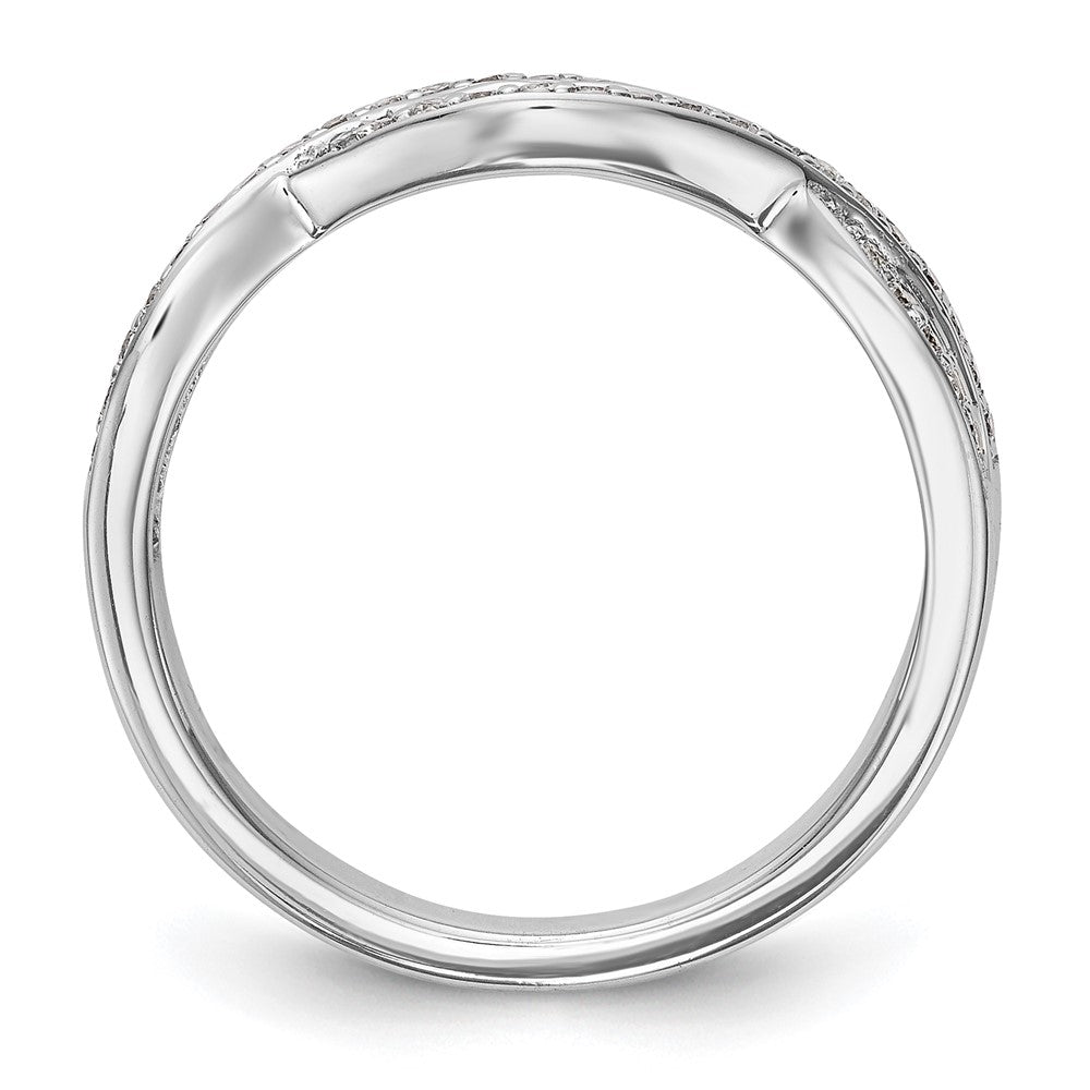 14K White Gold Twist Design 1/4 carat Complete Diamond Band
