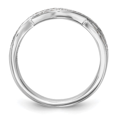 14K White Gold Twist Design 1/4 carat Complete Diamond Band