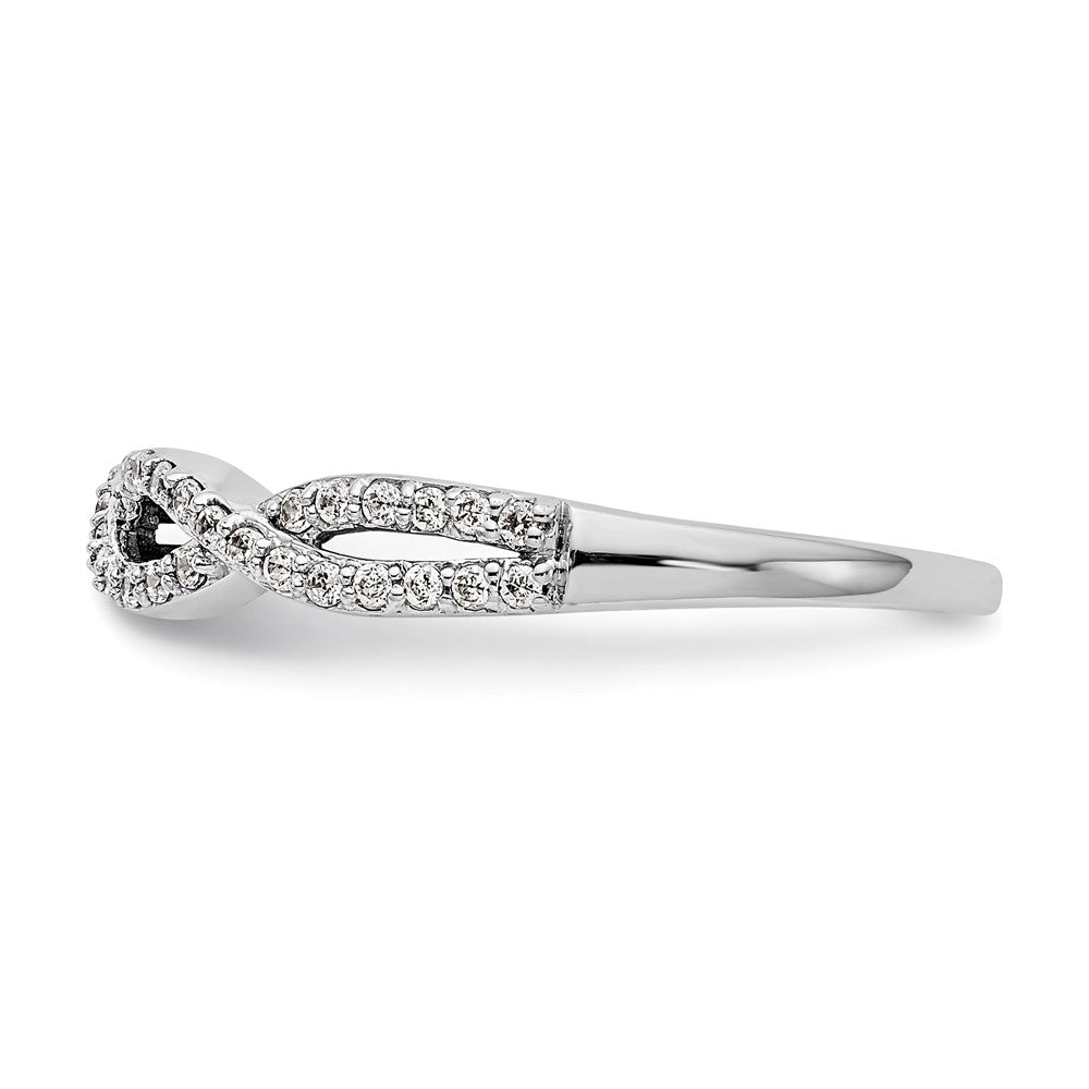 14K White Gold Twist Design 1/4 carat Complete Diamond Band