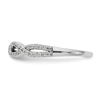 14K White Gold Twist Design 1/4 carat Complete Diamond Band