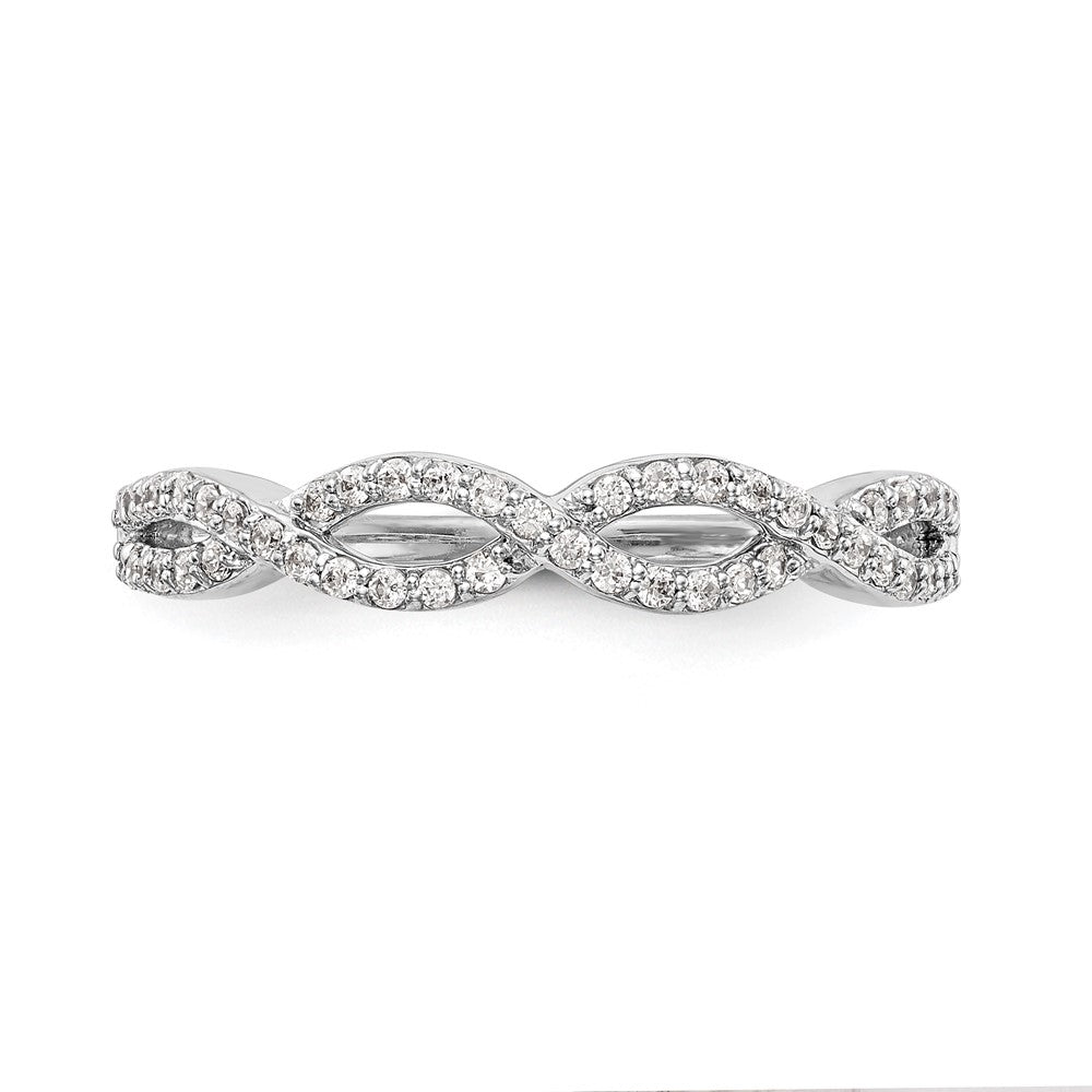 14K White Gold Twist Design 1/4 carat Complete Diamond Band