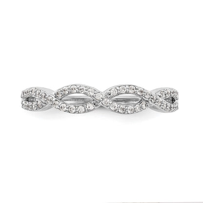 14K White Gold Twist Design 1/4 carat Complete Diamond Band