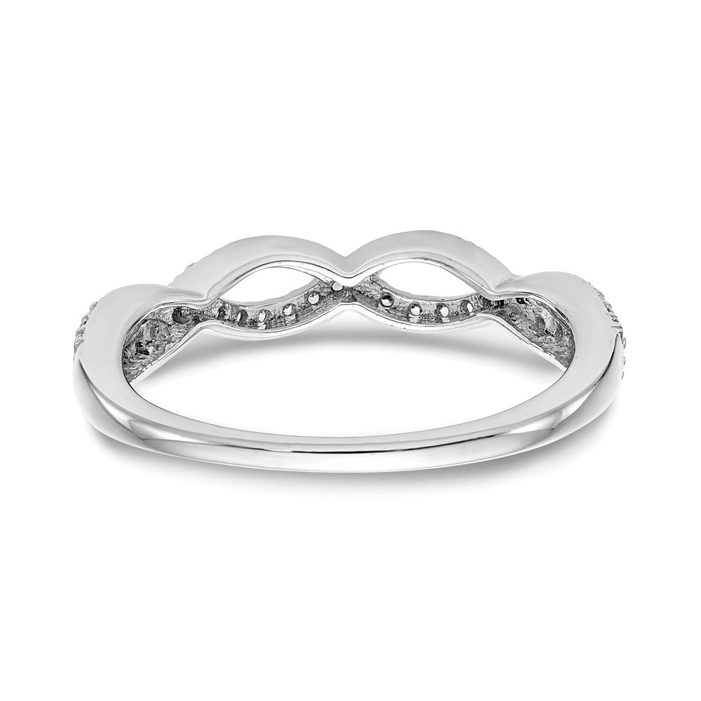 14K White Gold Twist Design 1/4 carat Complete Diamond Band