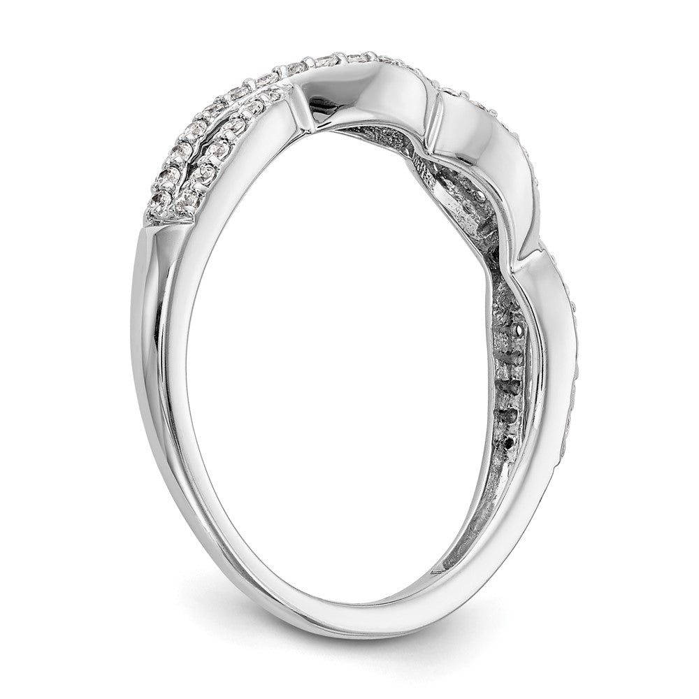 14K White Gold Twist Design 1/4 carat Complete Diamond Band