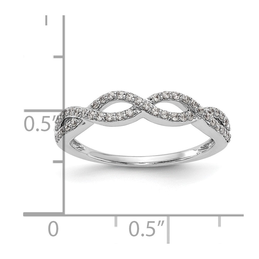14K White Gold Twist Design 1/4 carat Complete Diamond Band