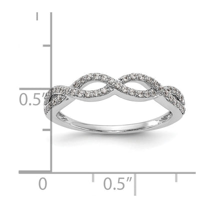 14K White Gold Twist Design 1/4 carat Complete Diamond Band