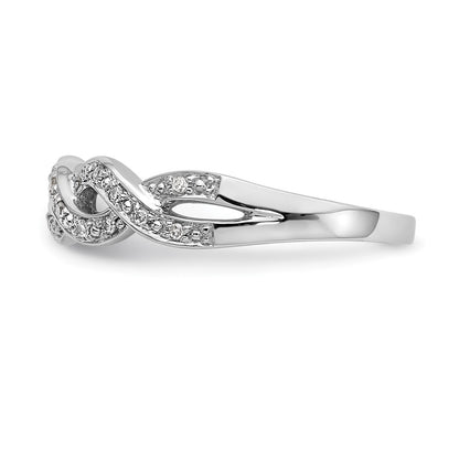 14K White Gold Twist Design 1/10 carat Complete Diamond Band
