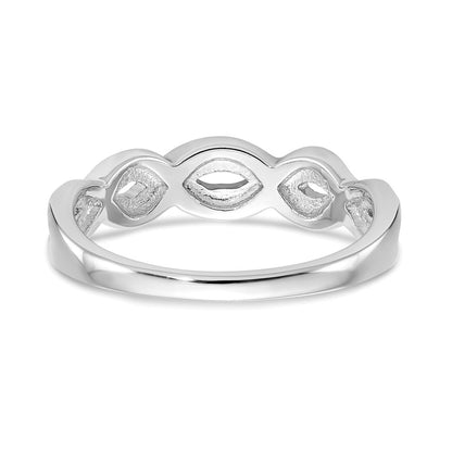 14K White Gold Twist Design 1/10 carat Complete Diamond Band