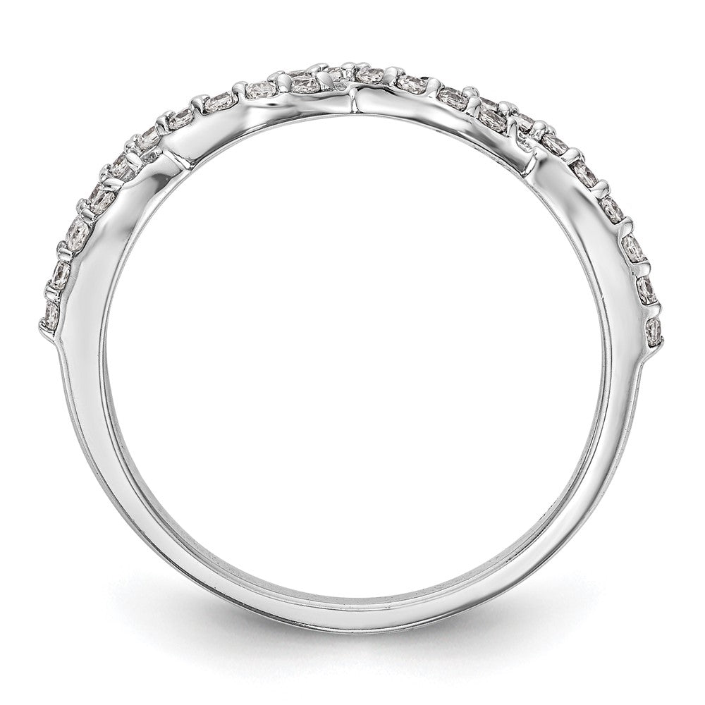 14K White Gold Twist Design 1/3 carat Complete Diamond Band