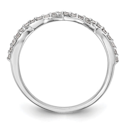 14K White Gold Twist Design 1/3 carat Complete Diamond Band
