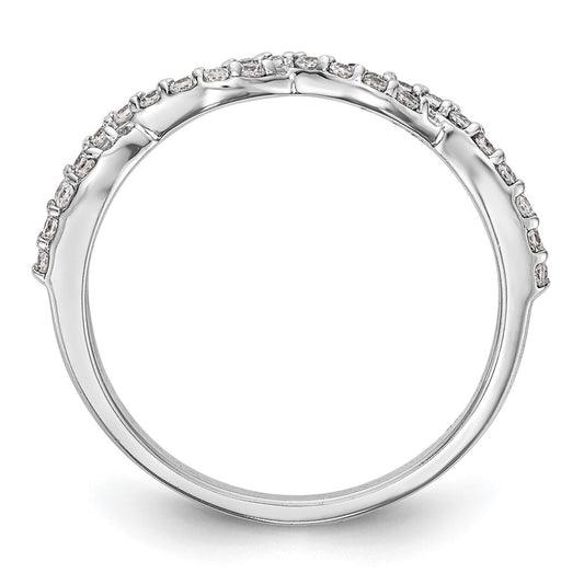 14K White Gold Twist Design 1/3 carat Complete Diamond Band