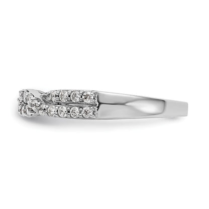 14K White Gold Twist Design 1/3 carat Complete Diamond Band