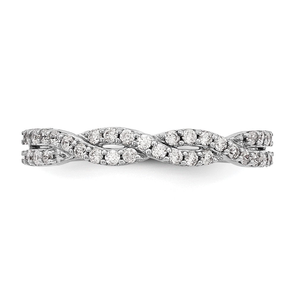 14K White Gold Twist Design 1/3 carat Complete Diamond Band