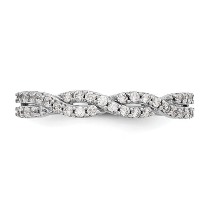 14K White Gold Twist Design 1/3 carat Complete Diamond Band